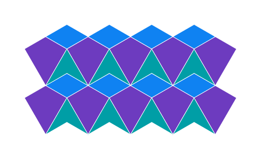 A design made by rhombi, darts, and kites.